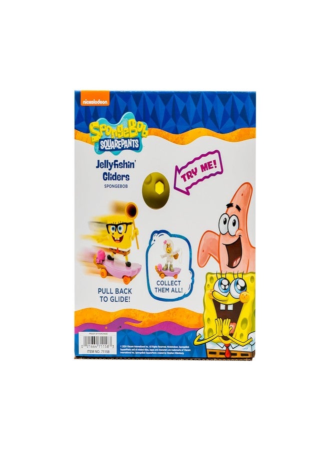 Spongebob Squarepants Jelly Fishin Gliders - 5 in Spongebob Pull-Back Racing Toy with Action Net, Fast Motion & Undersea Adventure Play for Kids Ages 3+ - Image 5